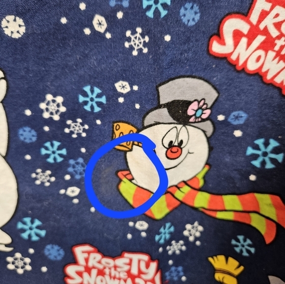 Frosty the Snowman Short Sleeve Medical‎ Scrub Top Size 2X Unisex - Picture 2 of 7